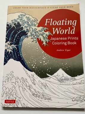 🇯🇵 UNUSED Japanese Art Prints Coloring Book -  The Great Wave off Kanagawa 🌊
